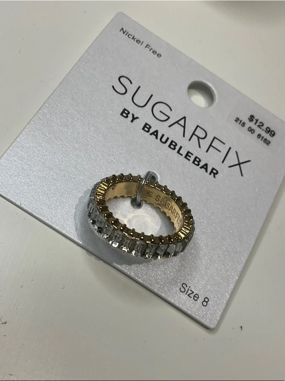 Sugarfix by BaubleBar Gold Textured Band Ring - Size 8